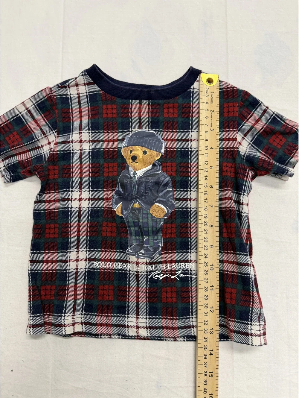 Polo Ralph Lauren Boys' Plaid Bear T-Shirt Size 2